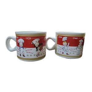 Vintage 2 Campbell's Soup 1910-1940 & 1950-1990 Soup kids Mug 2001